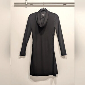 White House Black Market Black Long Sleeve Cowl Neck Dress Size Small